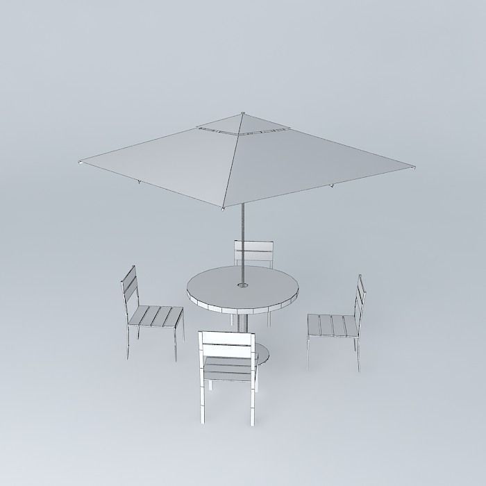 Set table and chairs Technicolor Tidelli Free 3D model_3