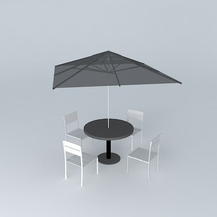 Set table and chairs Technicolor Tidelli Free 3D model_2