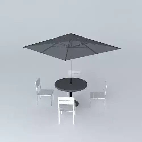 Set table and chairs Technicolor Tidelli Free 3D model