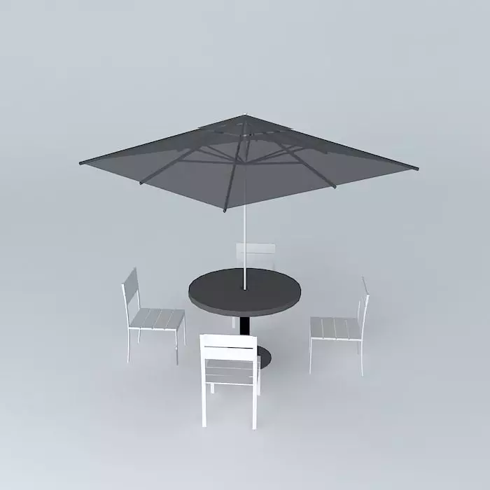 Set table and chairs Technicolor Tidelli Free 3D model_0