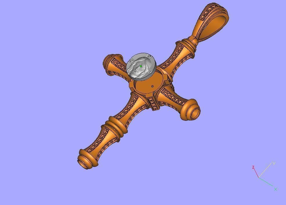 Pectoral cross Spas miraculous 3D print model_1