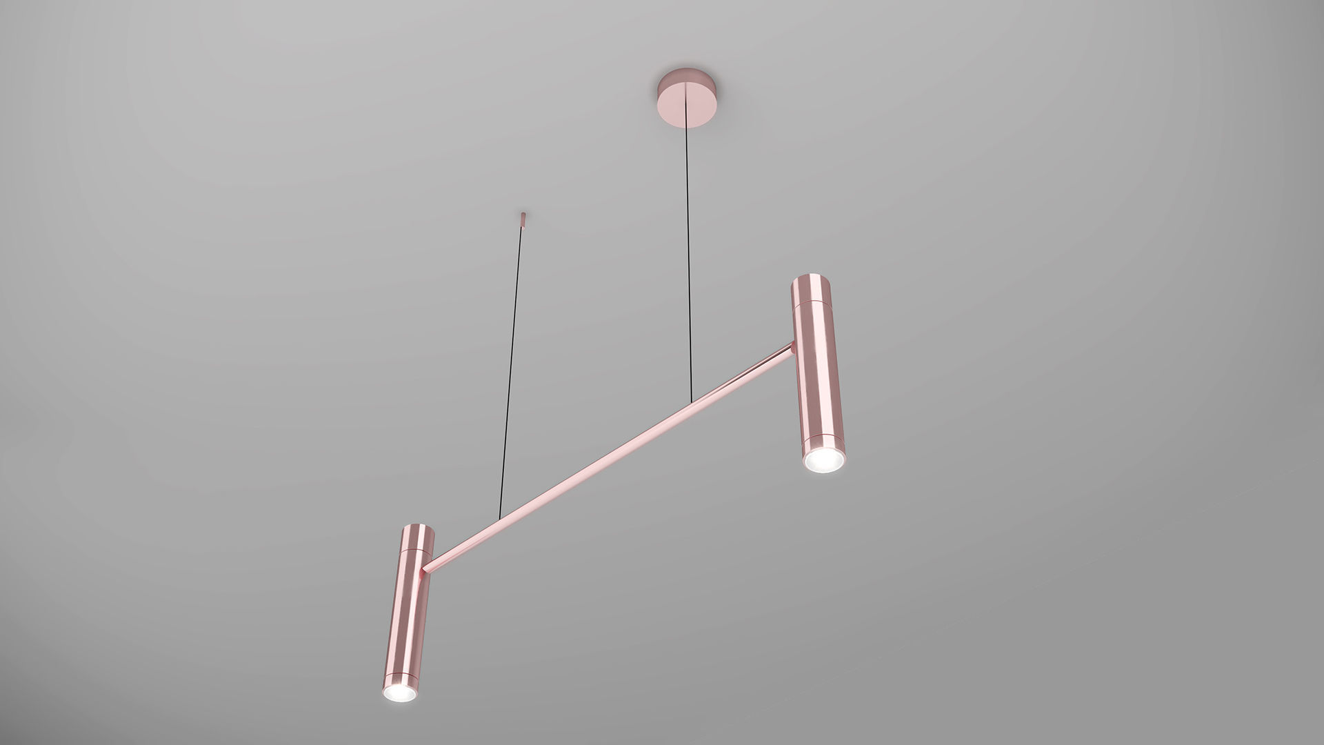 Chendelier wall light in rose gold 3D model_2