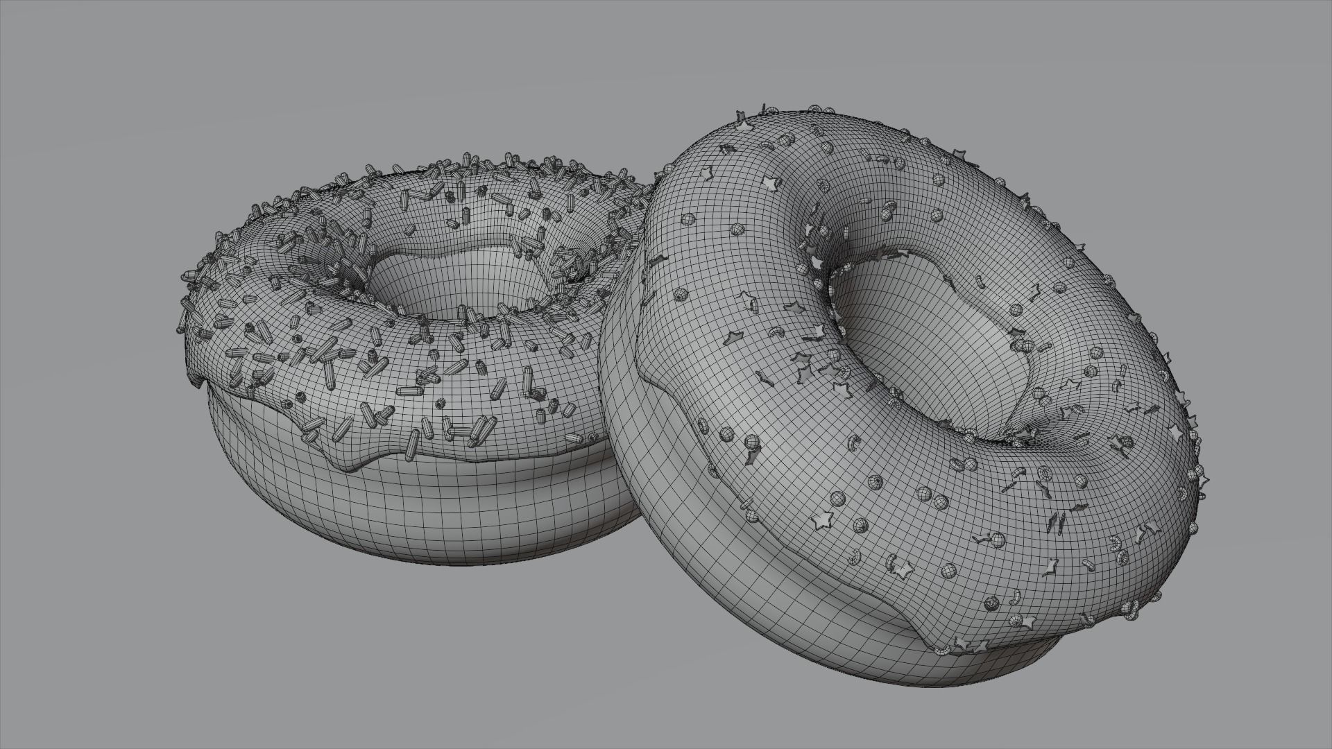 Tasty donuts Low-poly 3D model_1