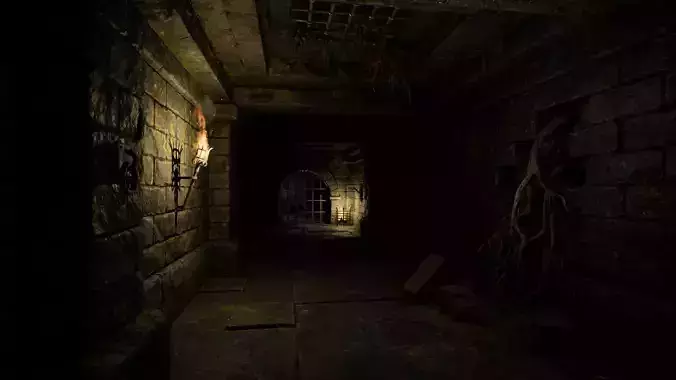 Modular Classic dungeon Low-poly 3D model