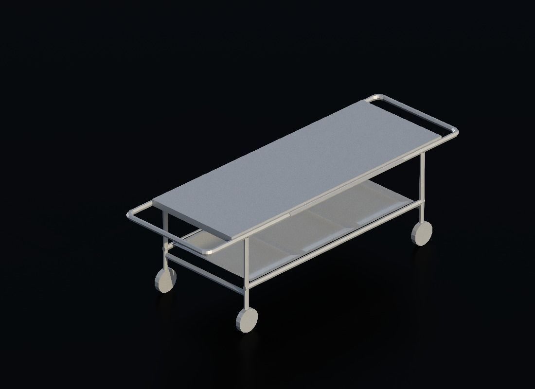 Stretcher 01 Low-poly 3D model_0