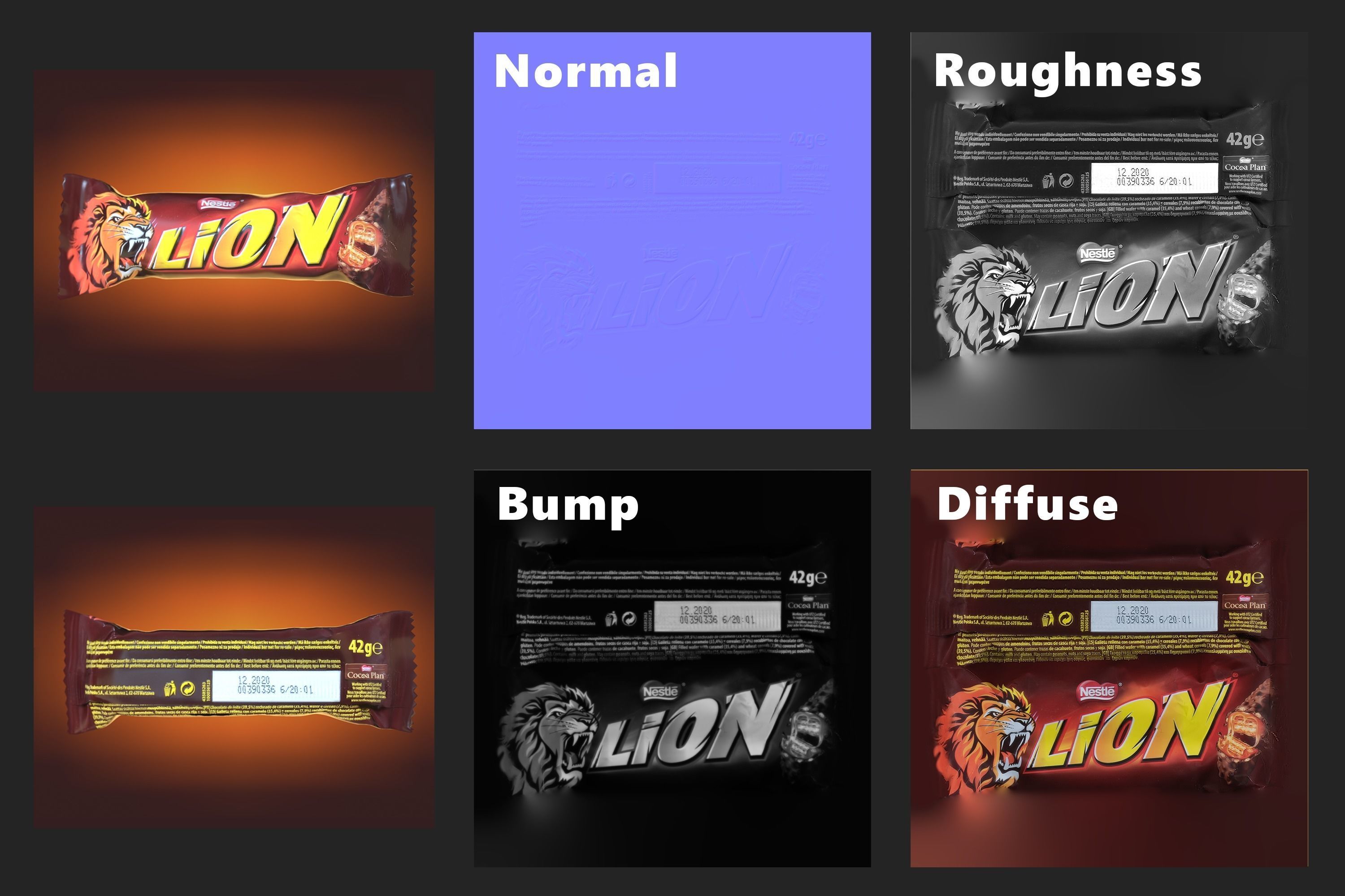 Lion chocolate bar photoscan Low-poly 3D model_15