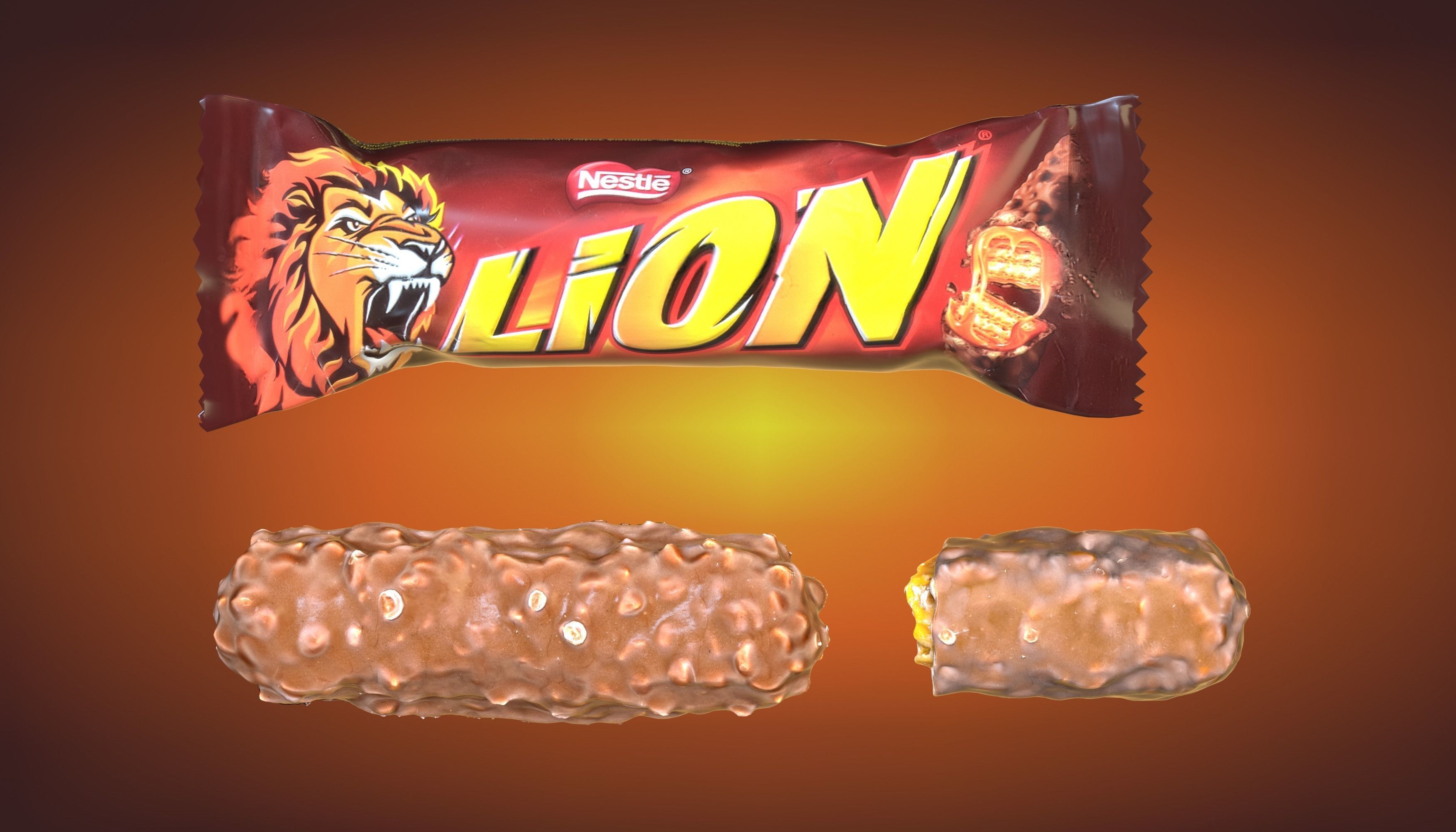 Lion chocolate bar photoscan Low-poly 3D model_1