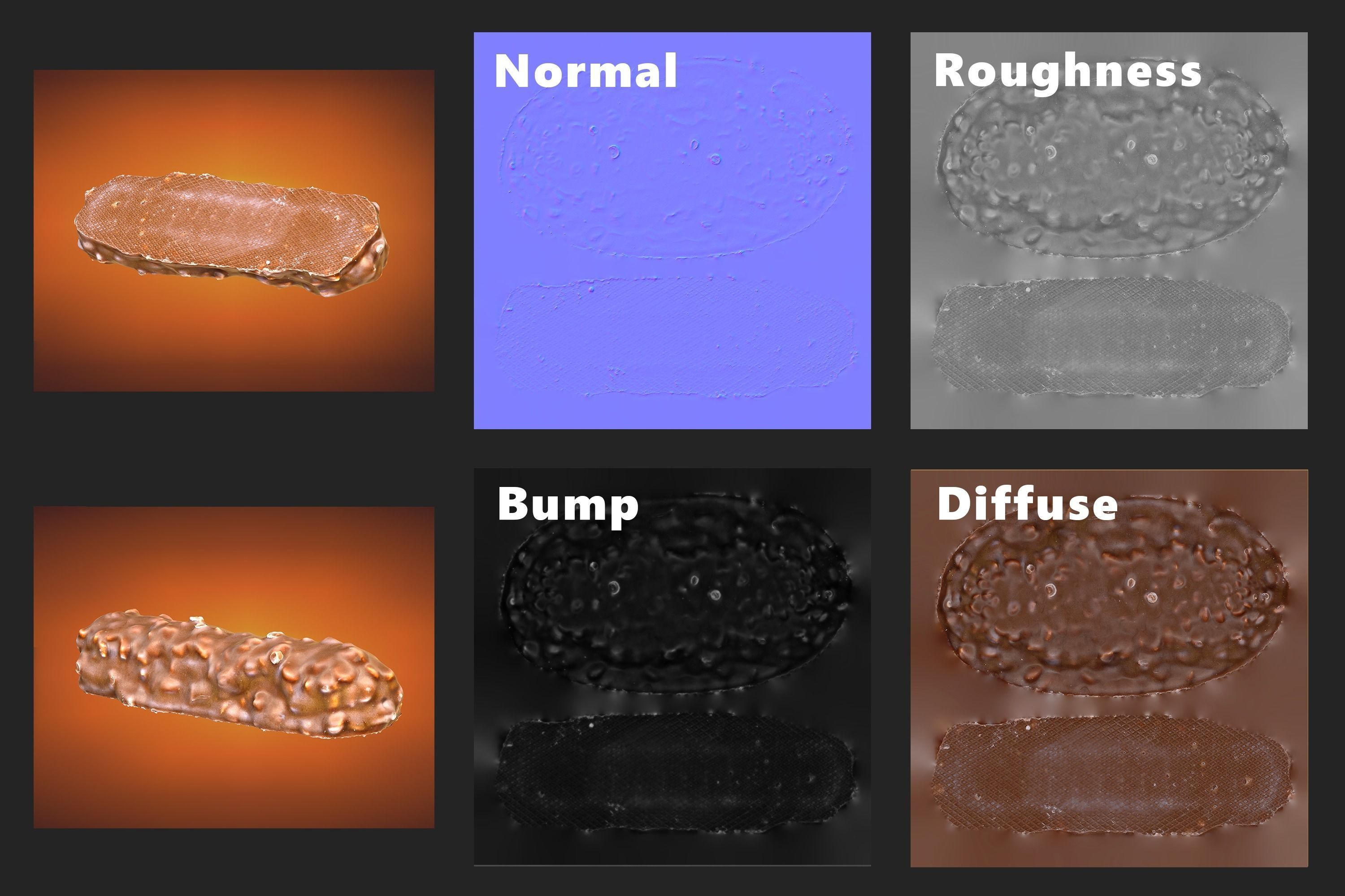 Lion chocolate bar photoscan Low-poly 3D model_14