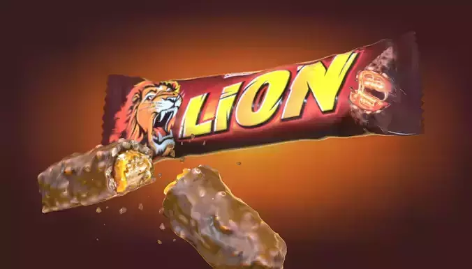 Lion chocolate bar photoscan Low-poly 3D model