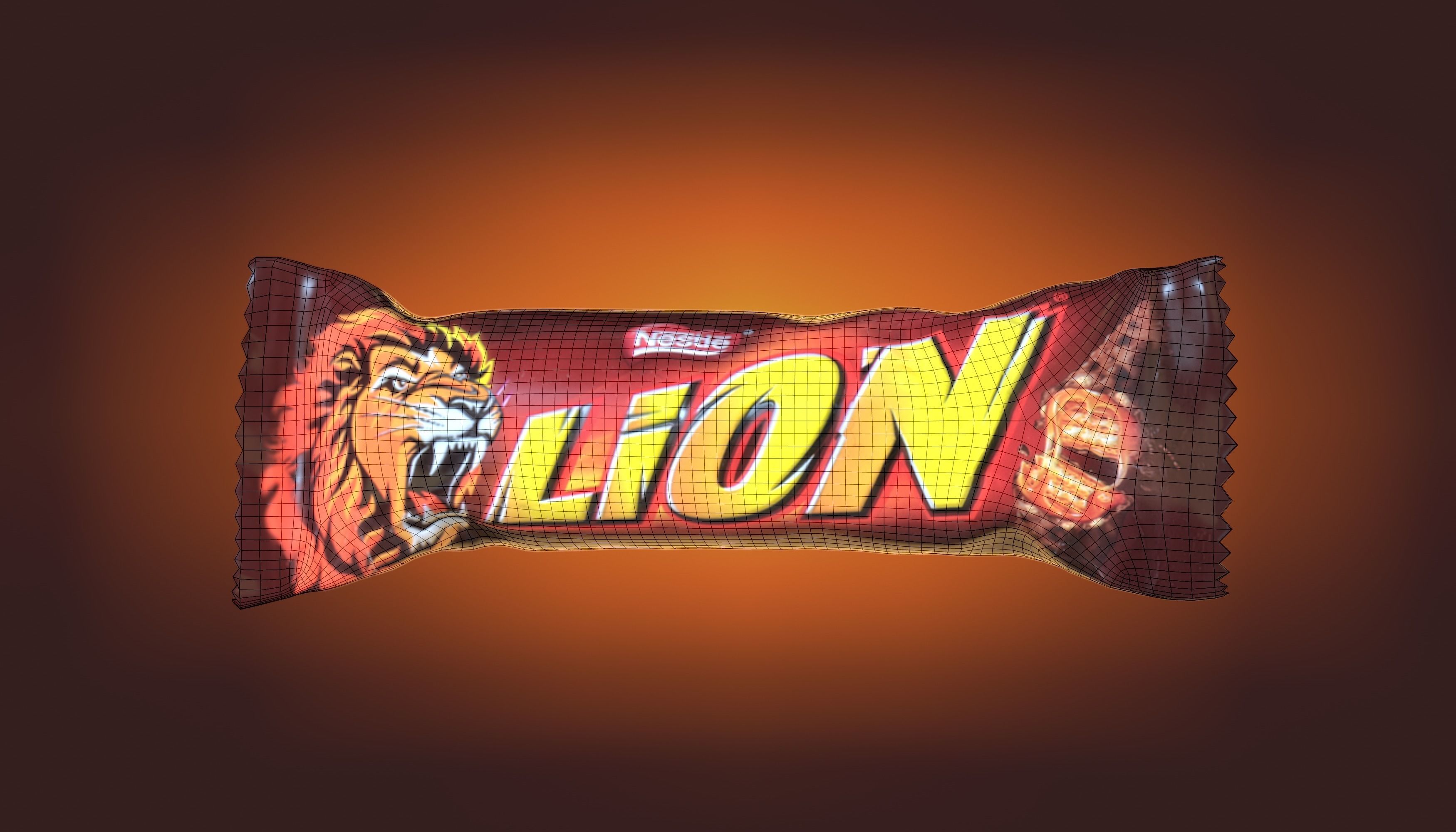 Lion chocolate bar photoscan Low-poly 3D model_11