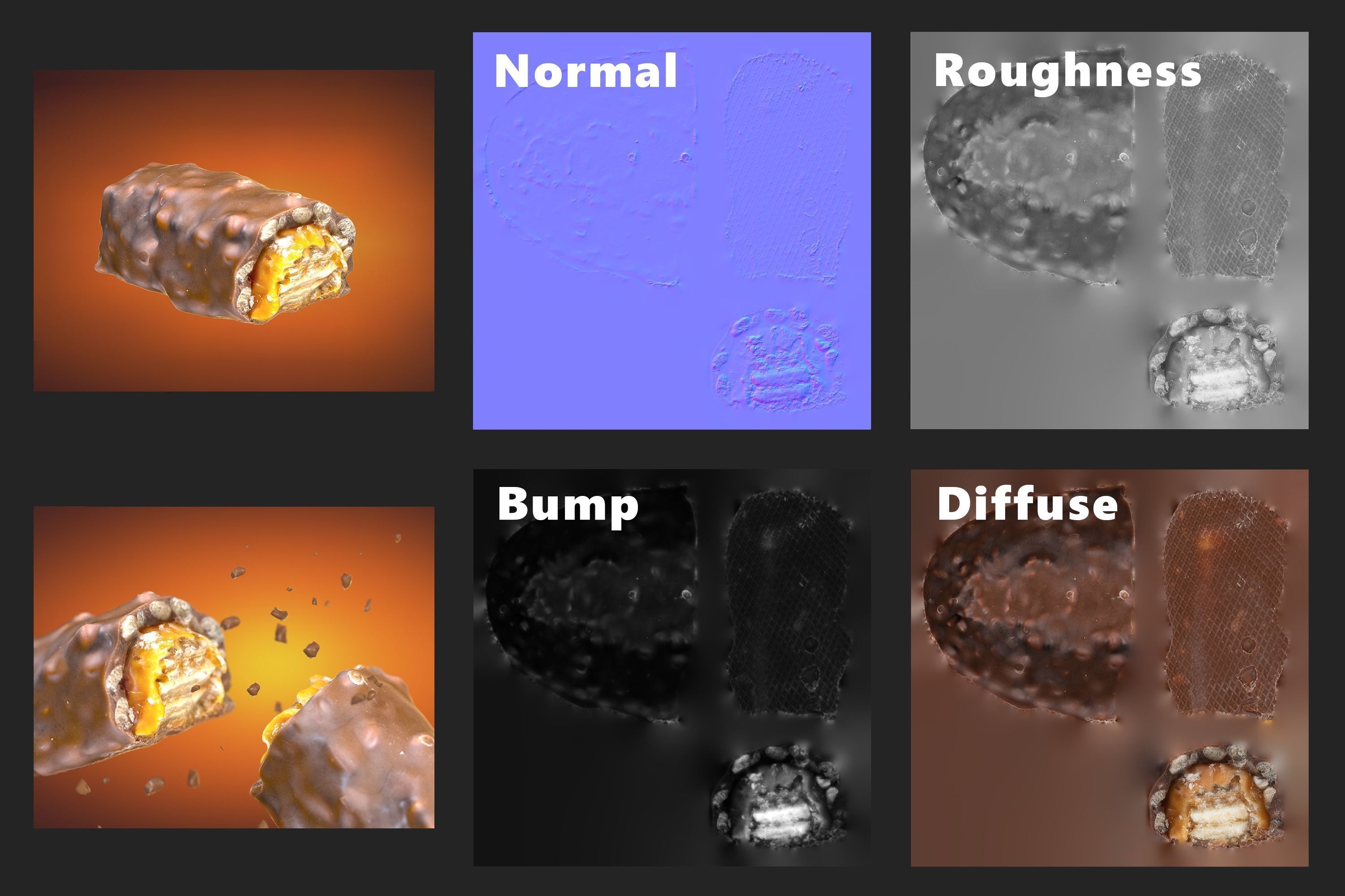 Lion chocolate bar photoscan Low-poly 3D model_16