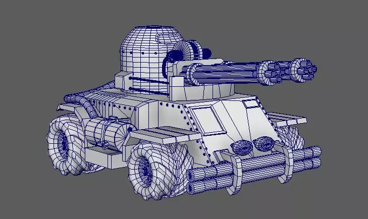 Gattling tank 3D Model 3D model_0