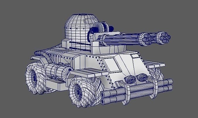 Gattling tank 3D Model 3D model