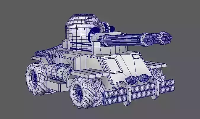 Gattling tank 3D Model 3D model