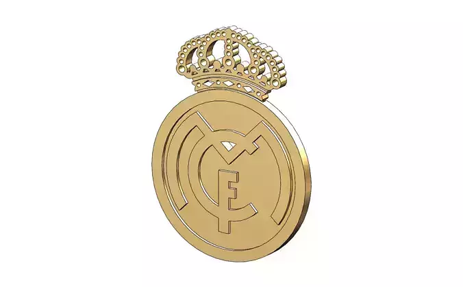 Real Madrid logo pendant and coin 3D print model
