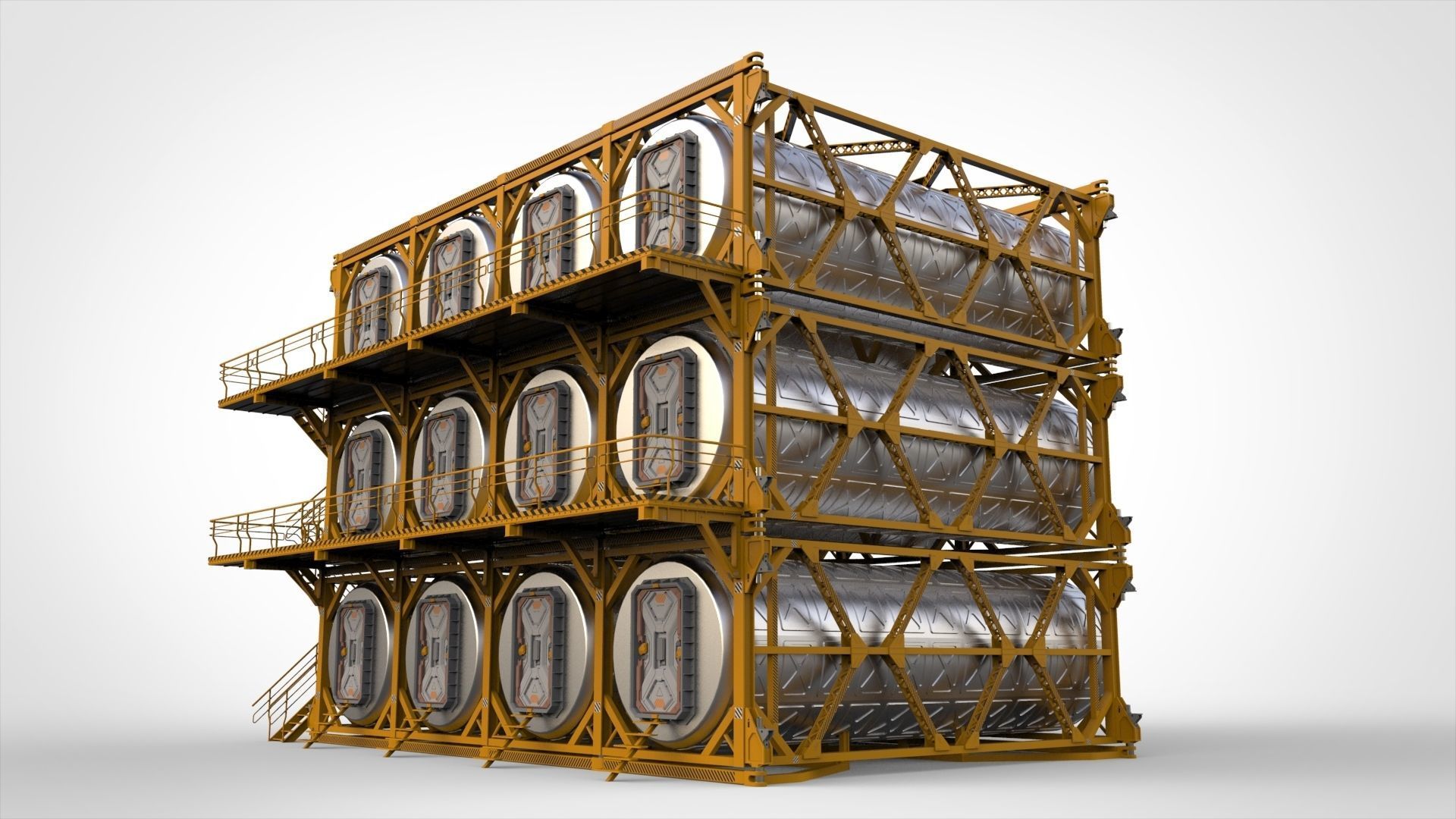 sci-fi architecture 10 3D model_5