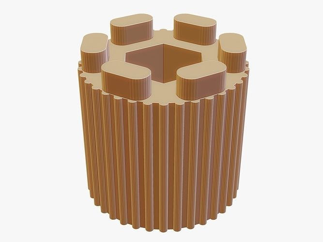 Ribbed Knob 3D print model