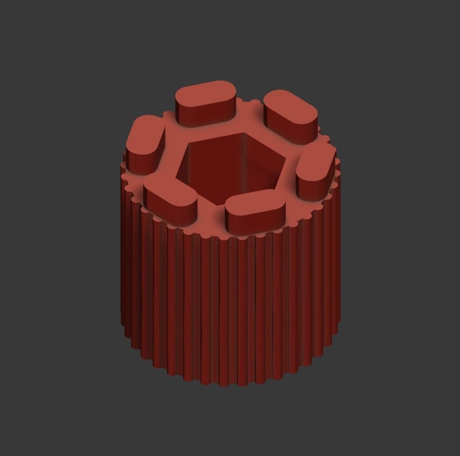 Ribbed Knob 3D print model_4