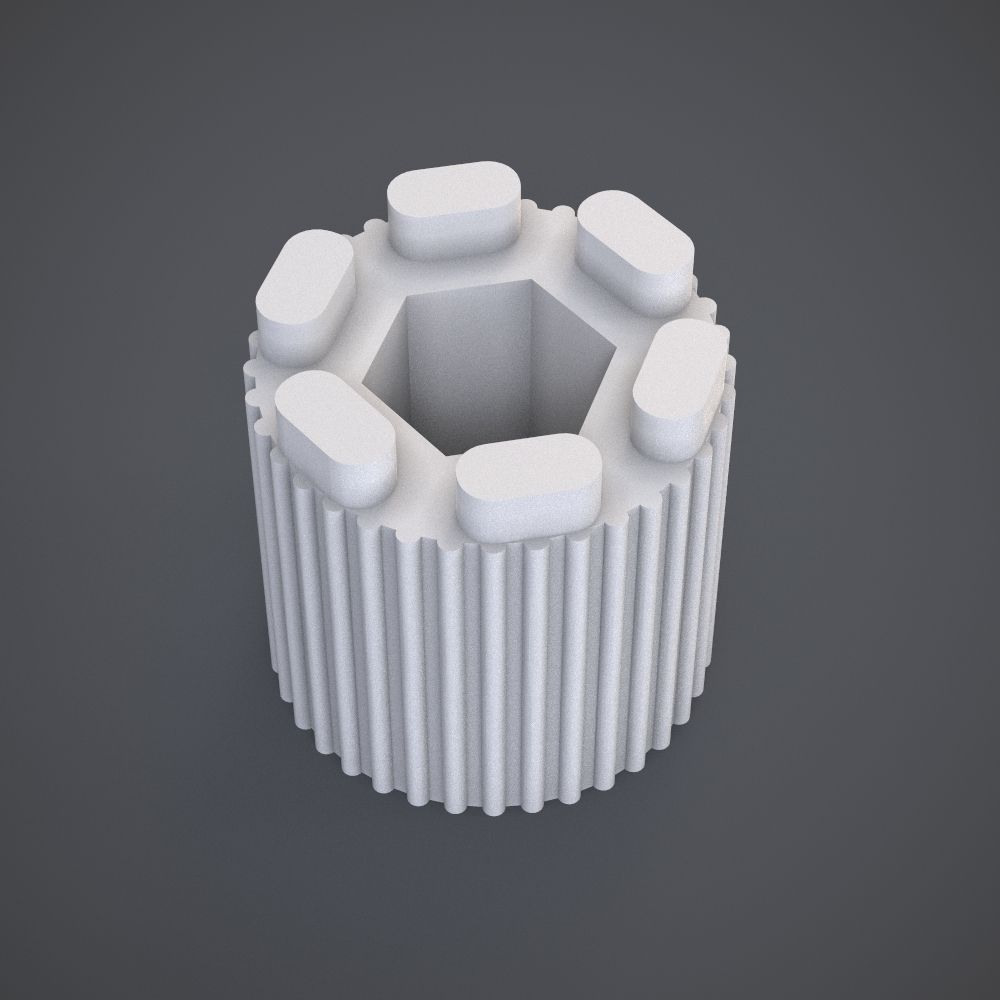 Ribbed Knob 3D print model_1