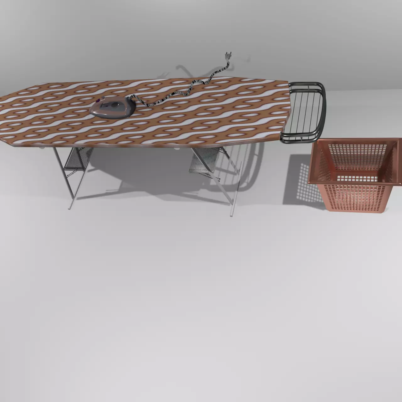 Ironing board Low-poly 3D model_0