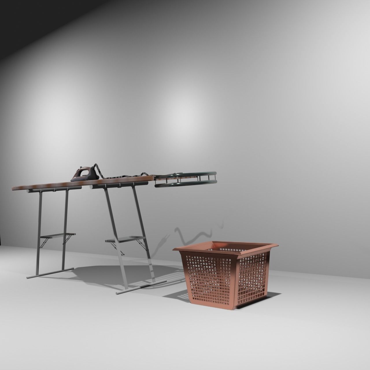 Ironing board Low-poly 3D model_3