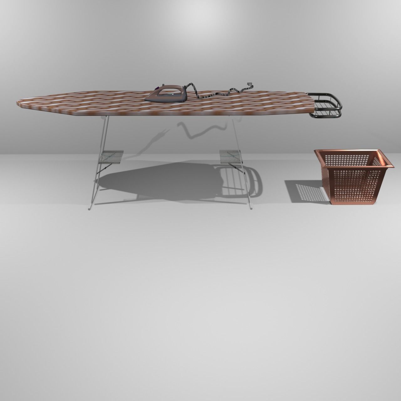 Ironing board Low-poly 3D model_18