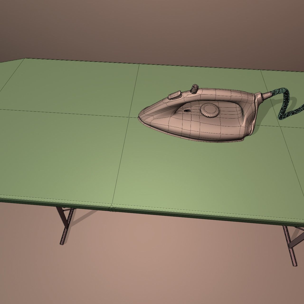 Ironing board Low-poly 3D model_9