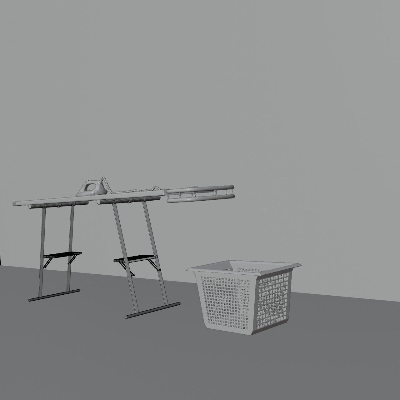 Ironing board Low-poly 3D model_5
