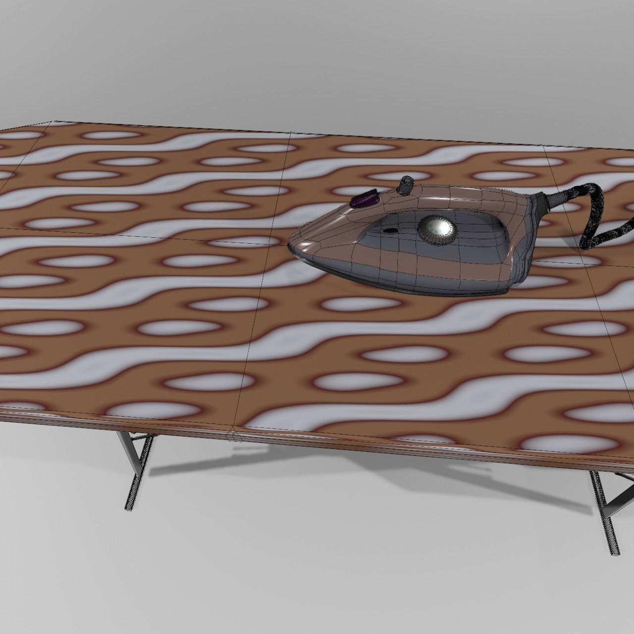 Ironing board Low-poly 3D model_10