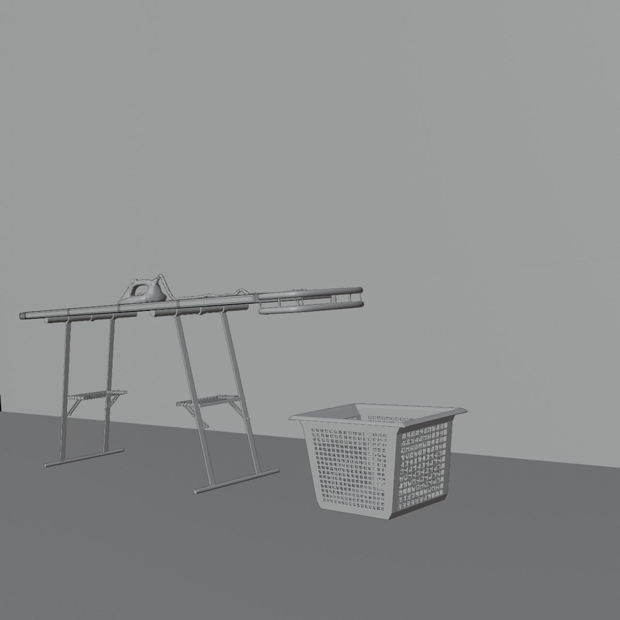 Ironing board Low-poly 3D model_6