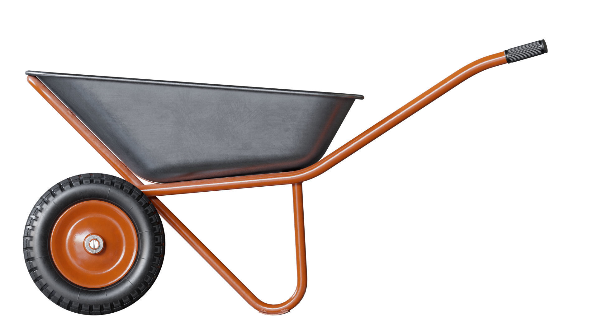 Wheelbarrow Orange 3D model_9