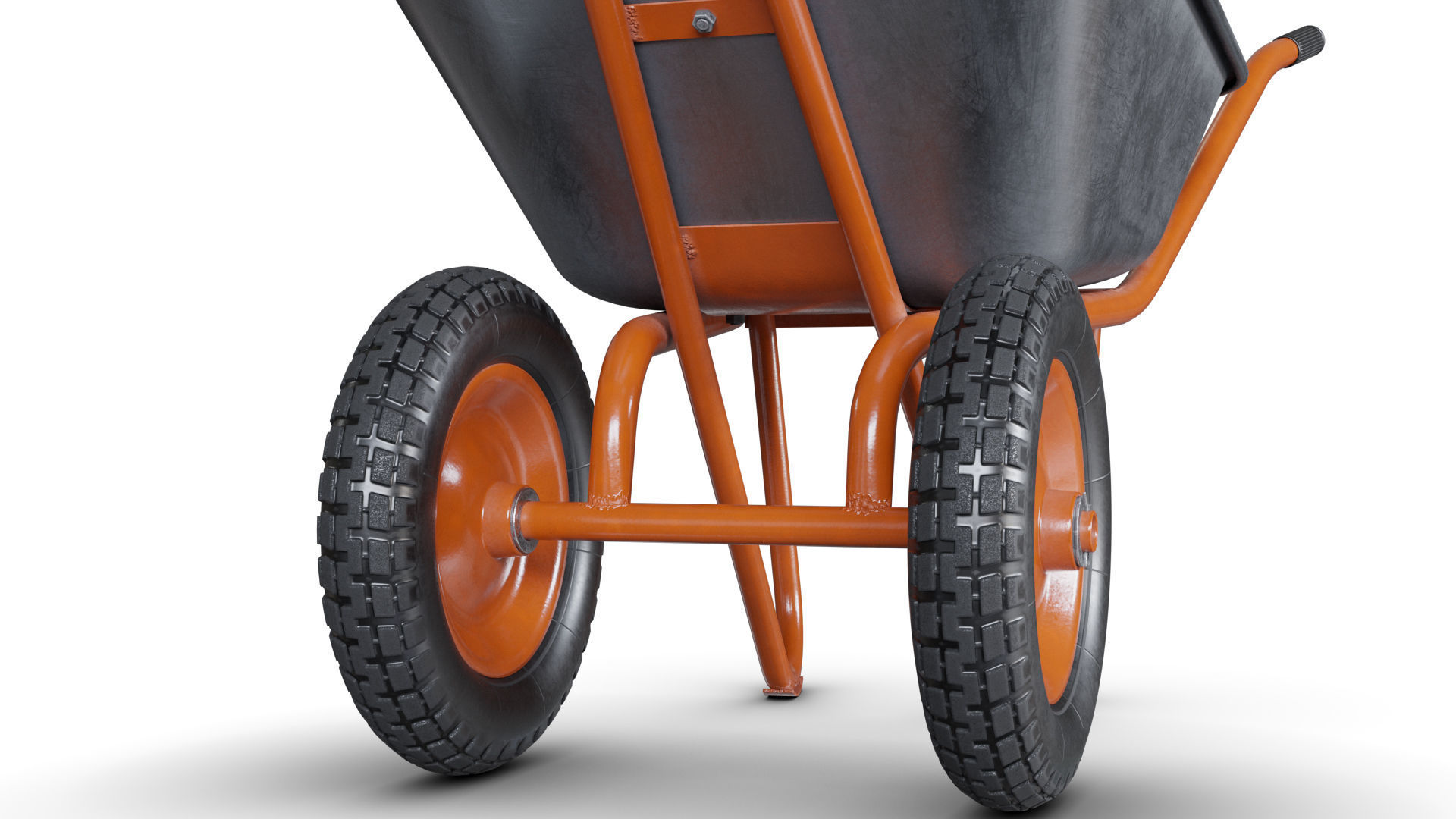 Wheelbarrow Orange 3D model_2