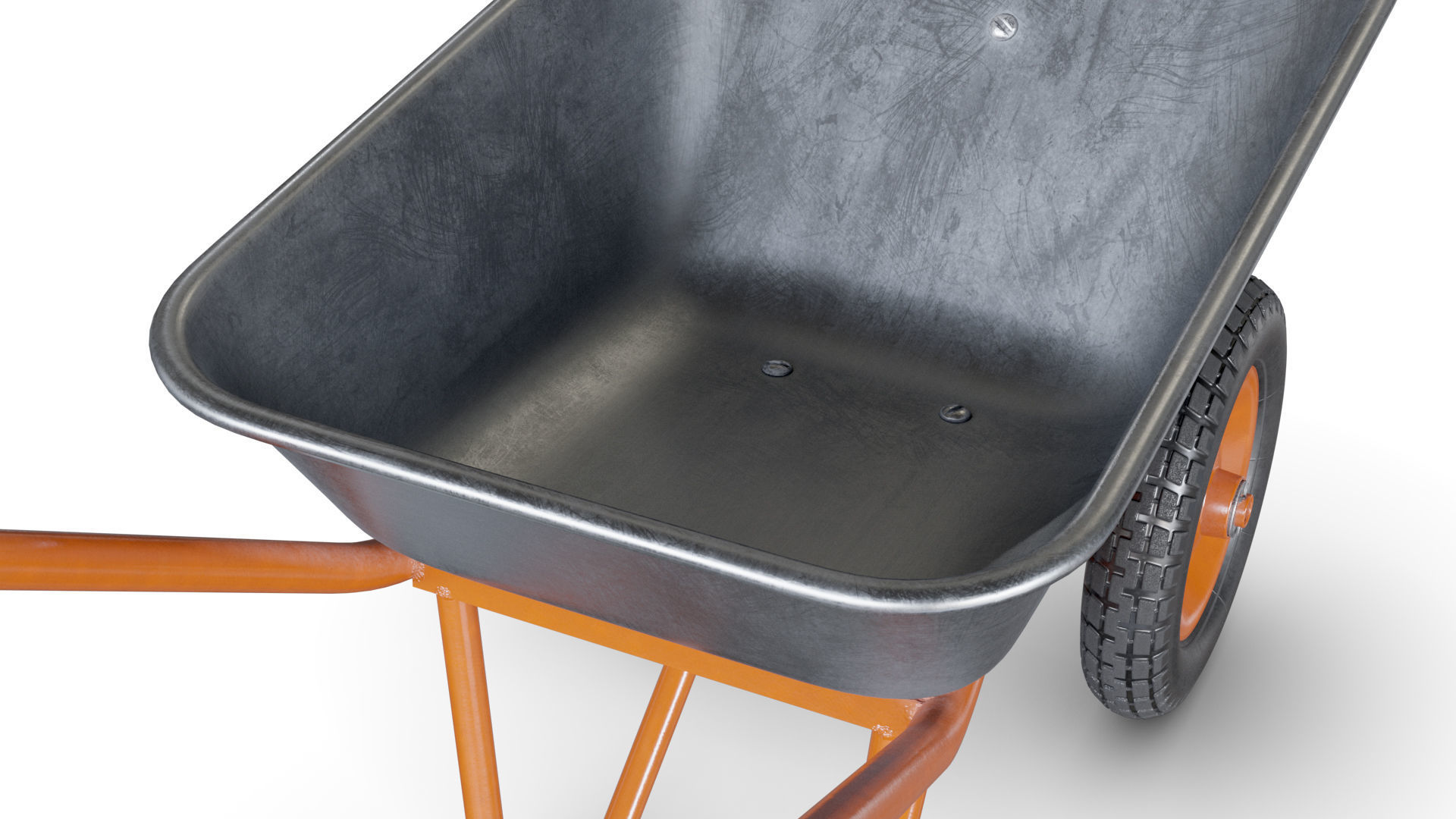 Wheelbarrow Orange 3D model_1