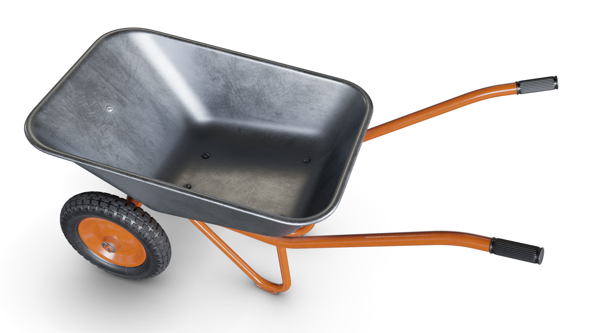 Wheelbarrow Orange 3D model_3