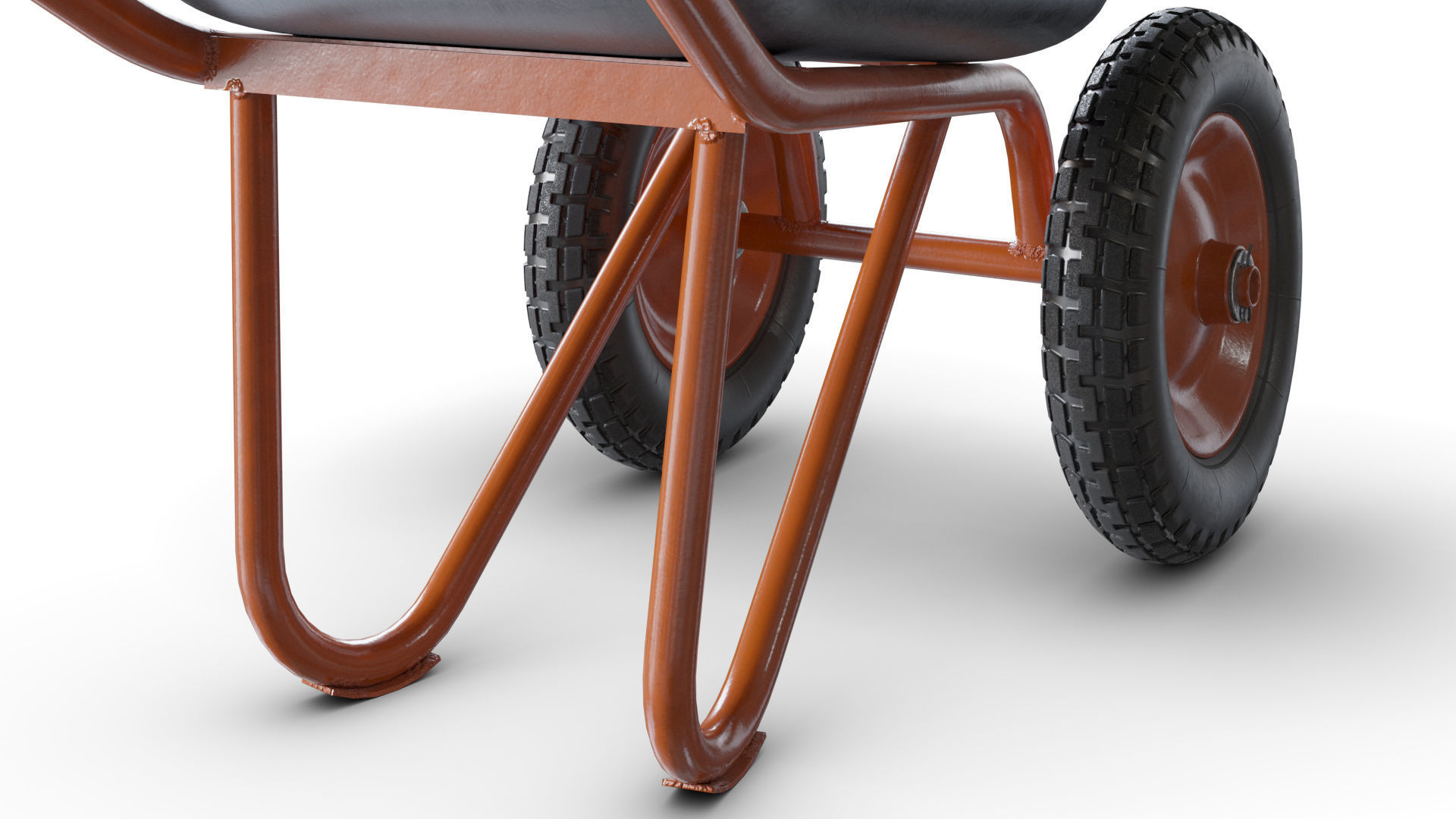 Wheelbarrow Orange 3D model_4