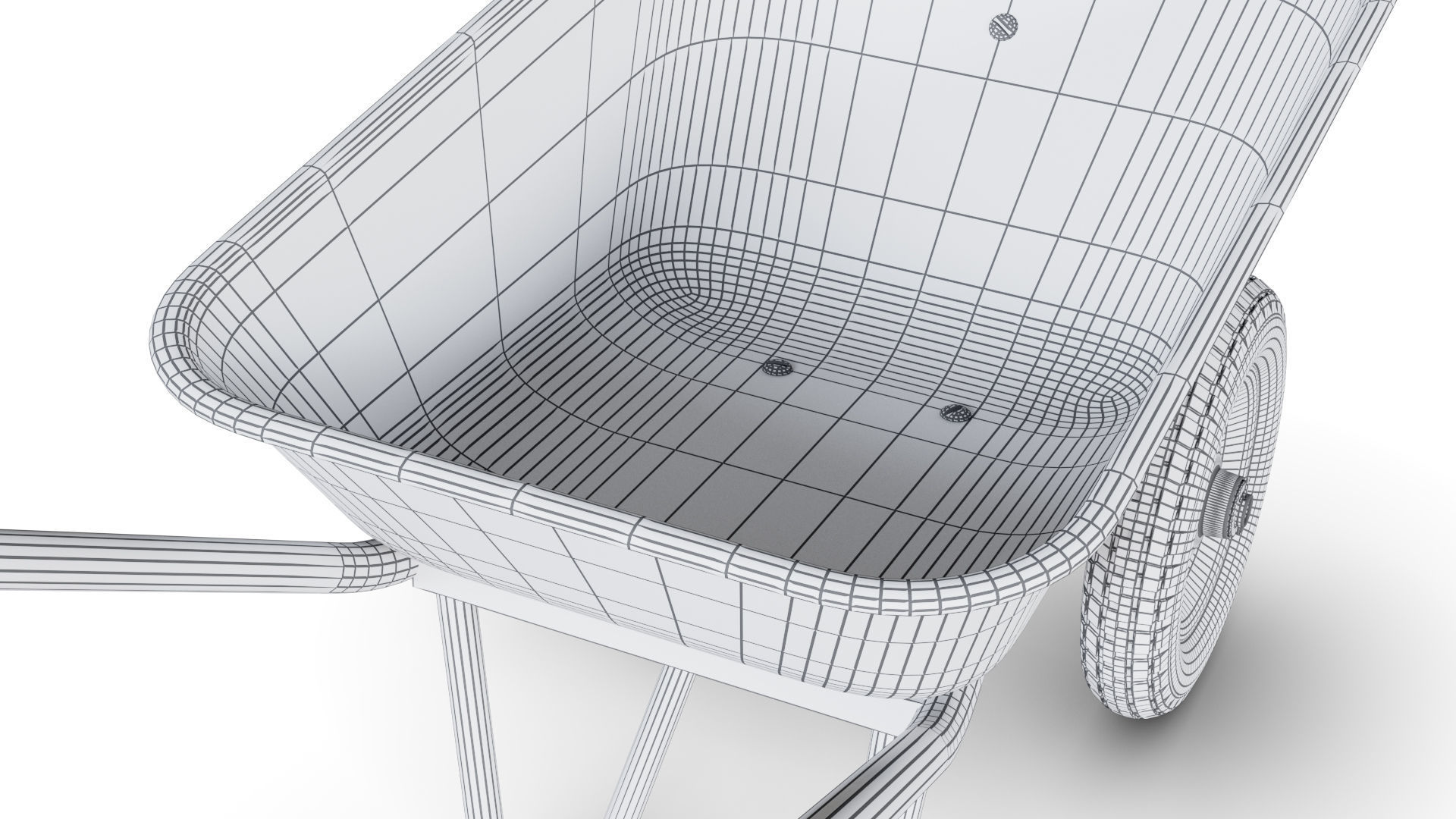 Wheelbarrow Orange 3D model_17