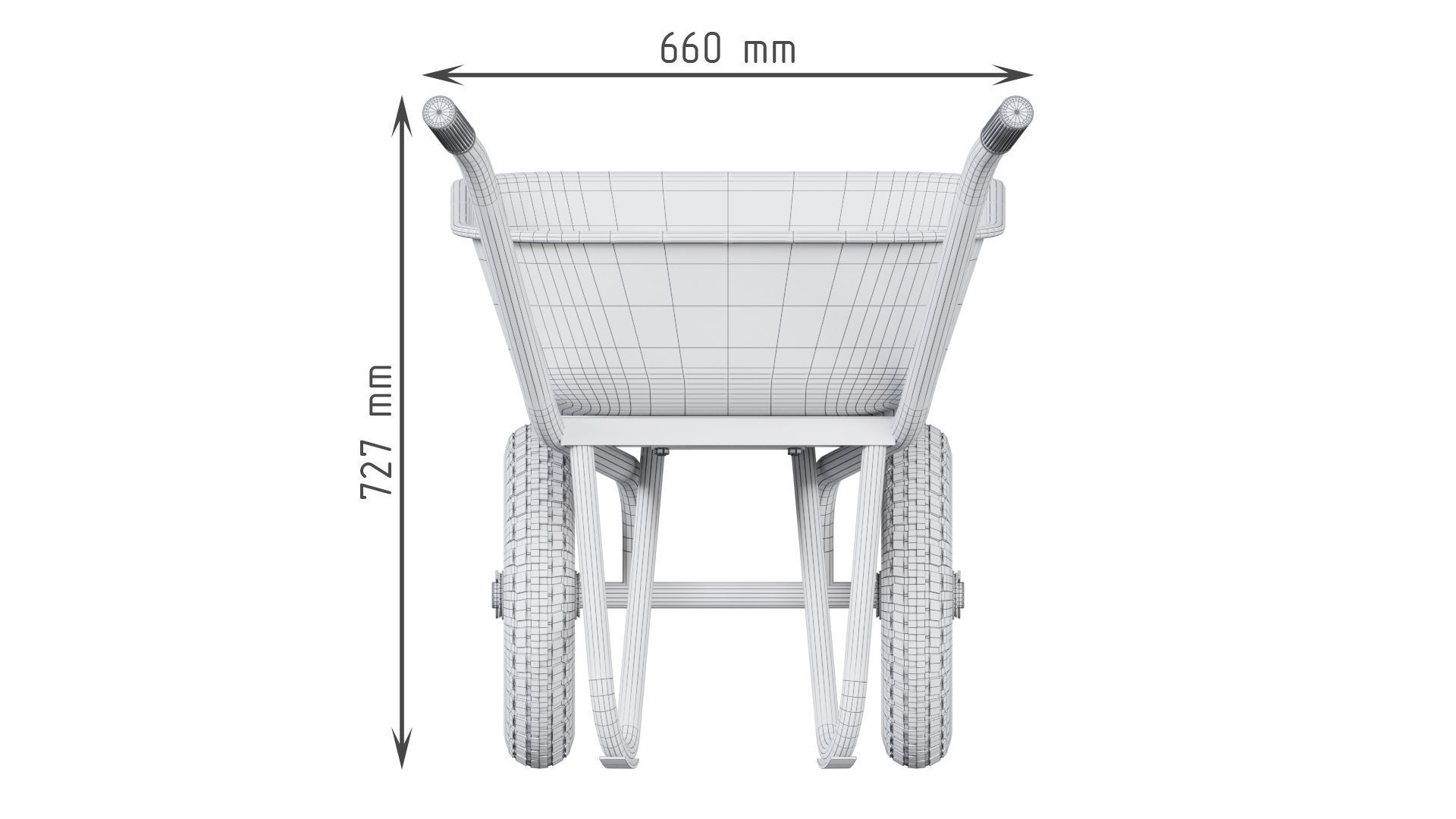 Wheelbarrow Orange 3D model_14
