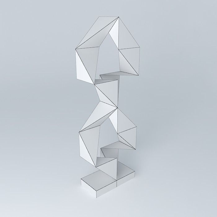 Abstract Geometric sculpture Free 3D model_3
