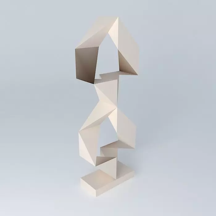 Abstract Geometric sculpture Free 3D model_0