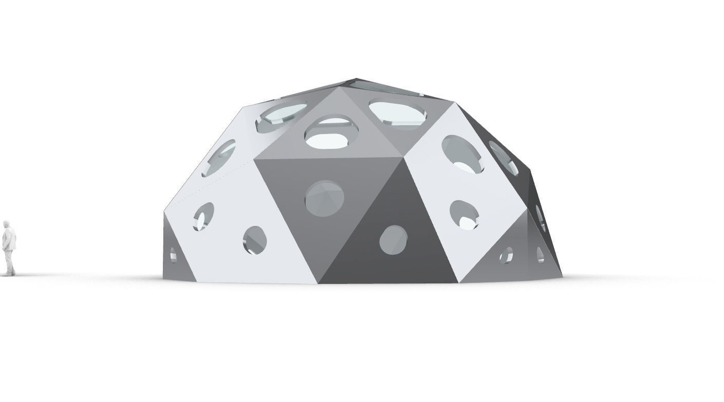 Geodesic Dome with Dynamic Perforations 3D model_17