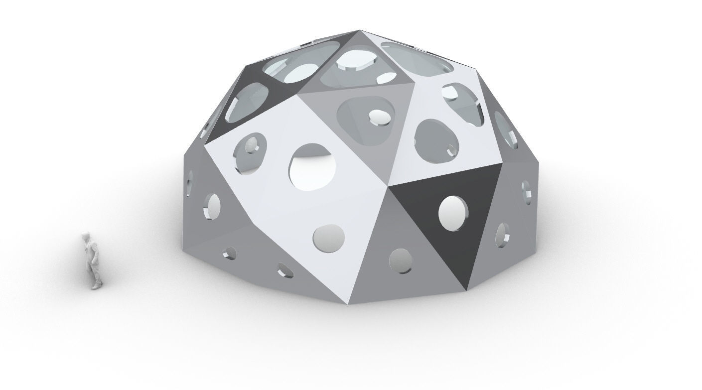 Geodesic Dome with Dynamic Perforations 3D model_10