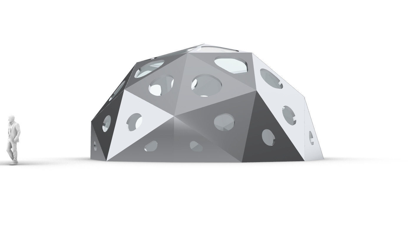 Geodesic Dome with Dynamic Perforations 3D model_5