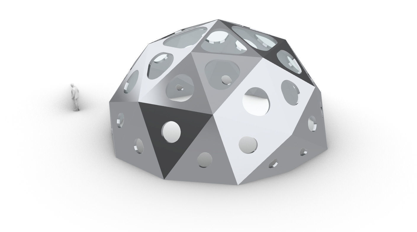 Geodesic Dome with Dynamic Perforations 3D model_22