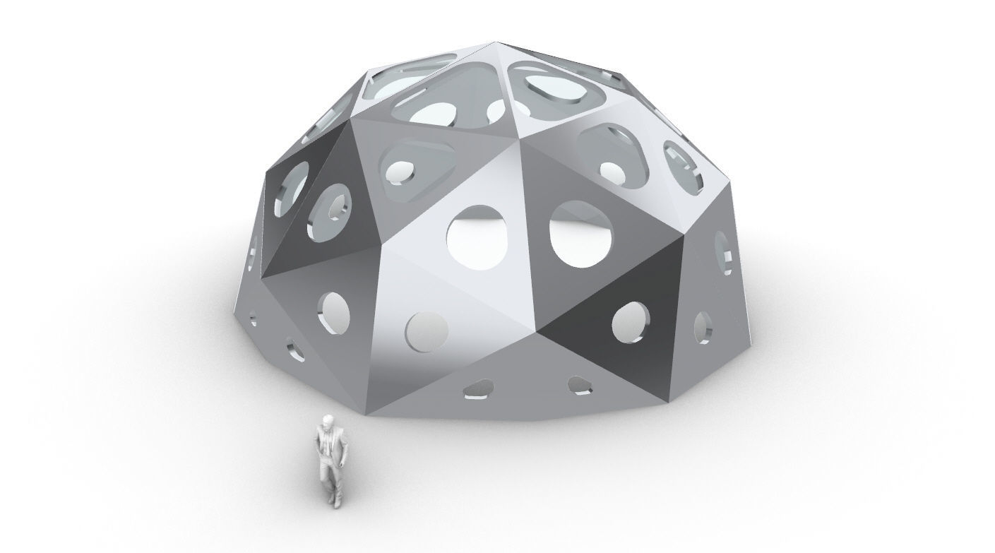 Geodesic Dome with Dynamic Perforations 3D model_2