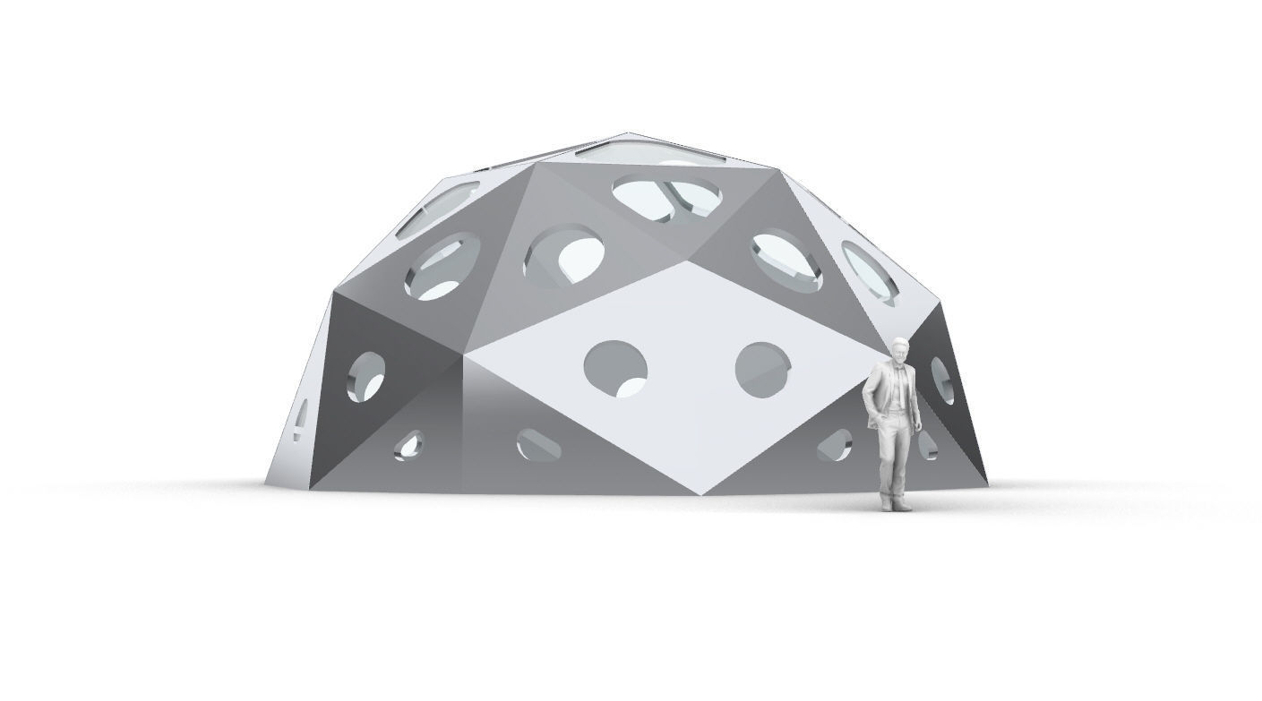 Geodesic Dome with Dynamic Perforations 3D model_73