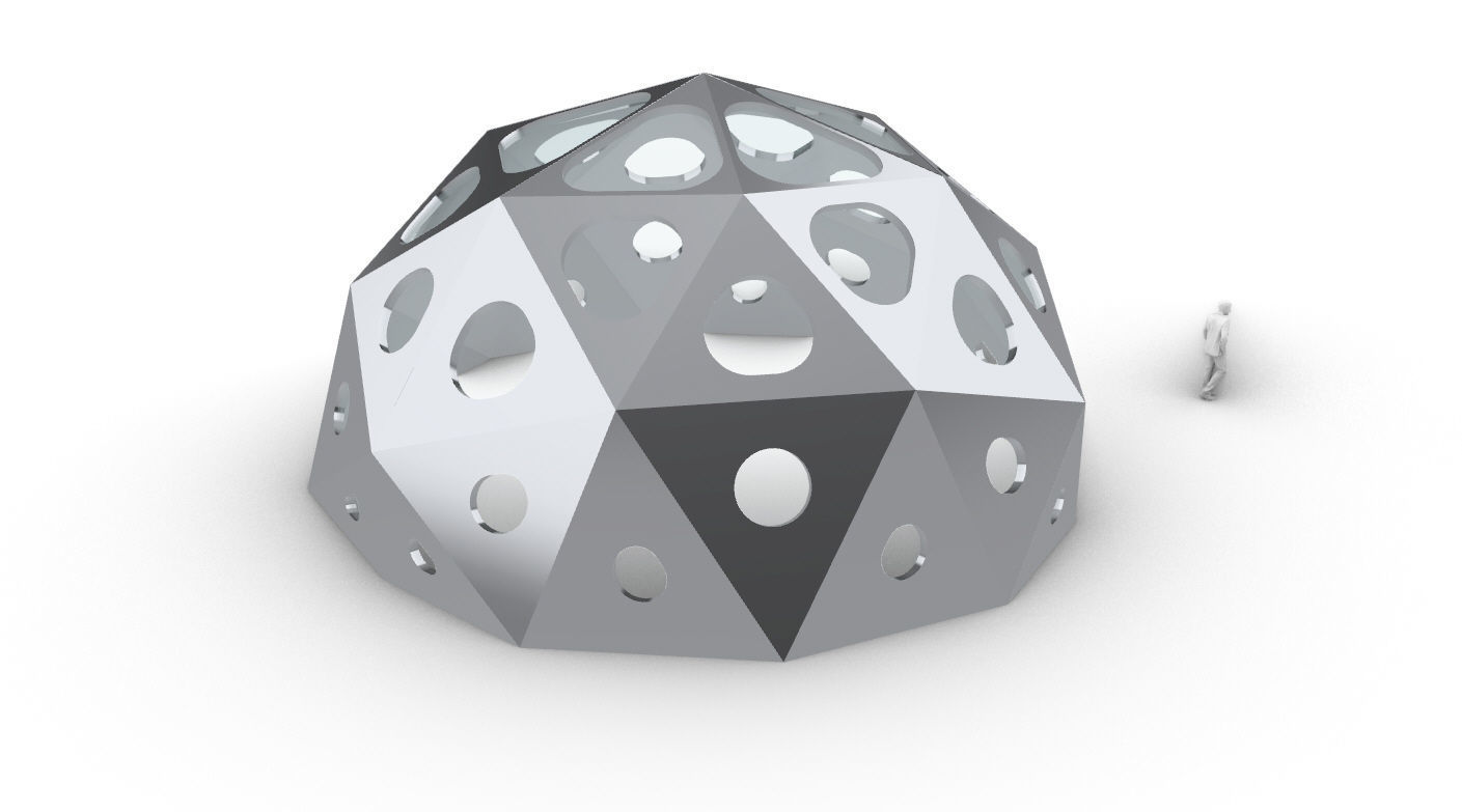 Geodesic Dome with Dynamic Perforations 3D model_54