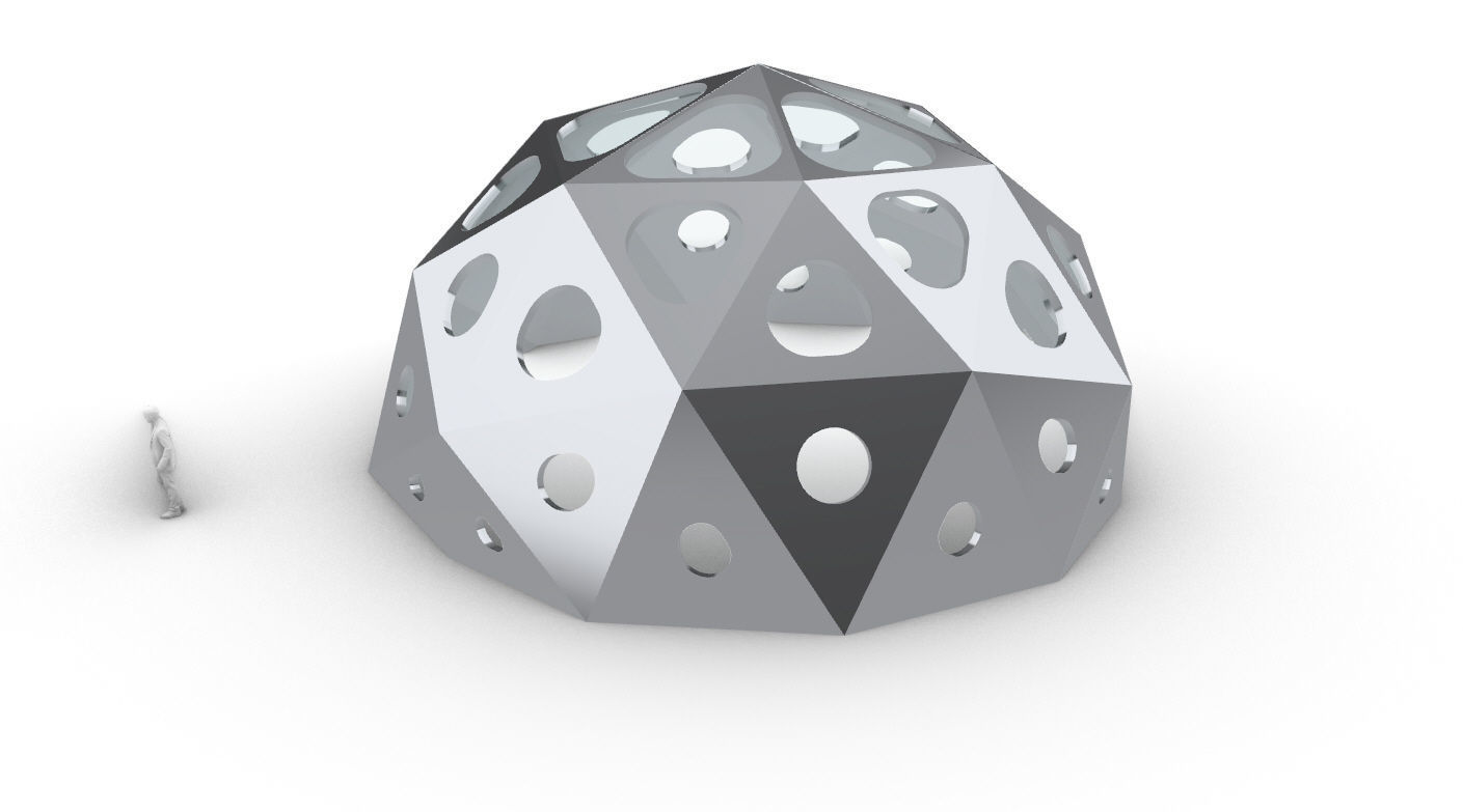 Geodesic Dome with Dynamic Perforations 3D model_14