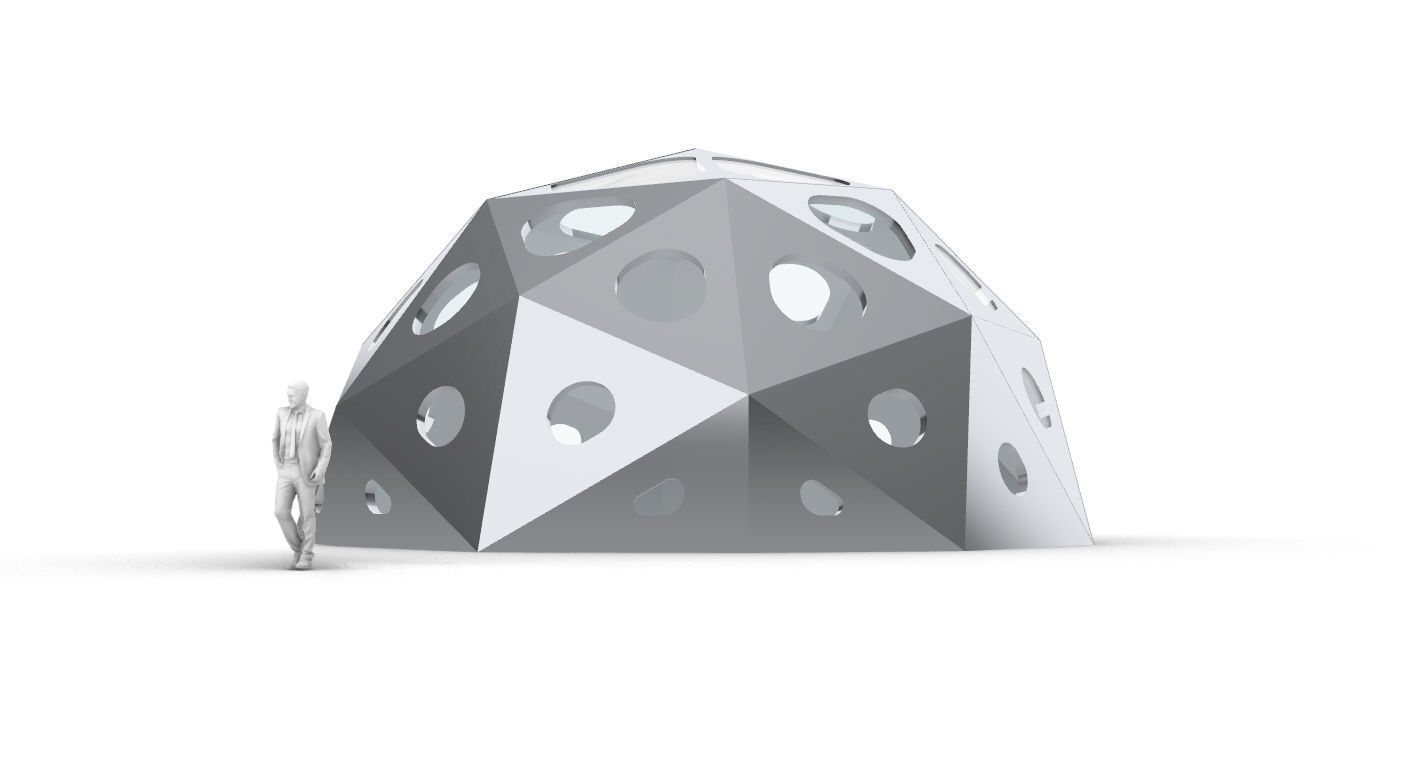 Geodesic Dome with Dynamic Perforations 3D model_1