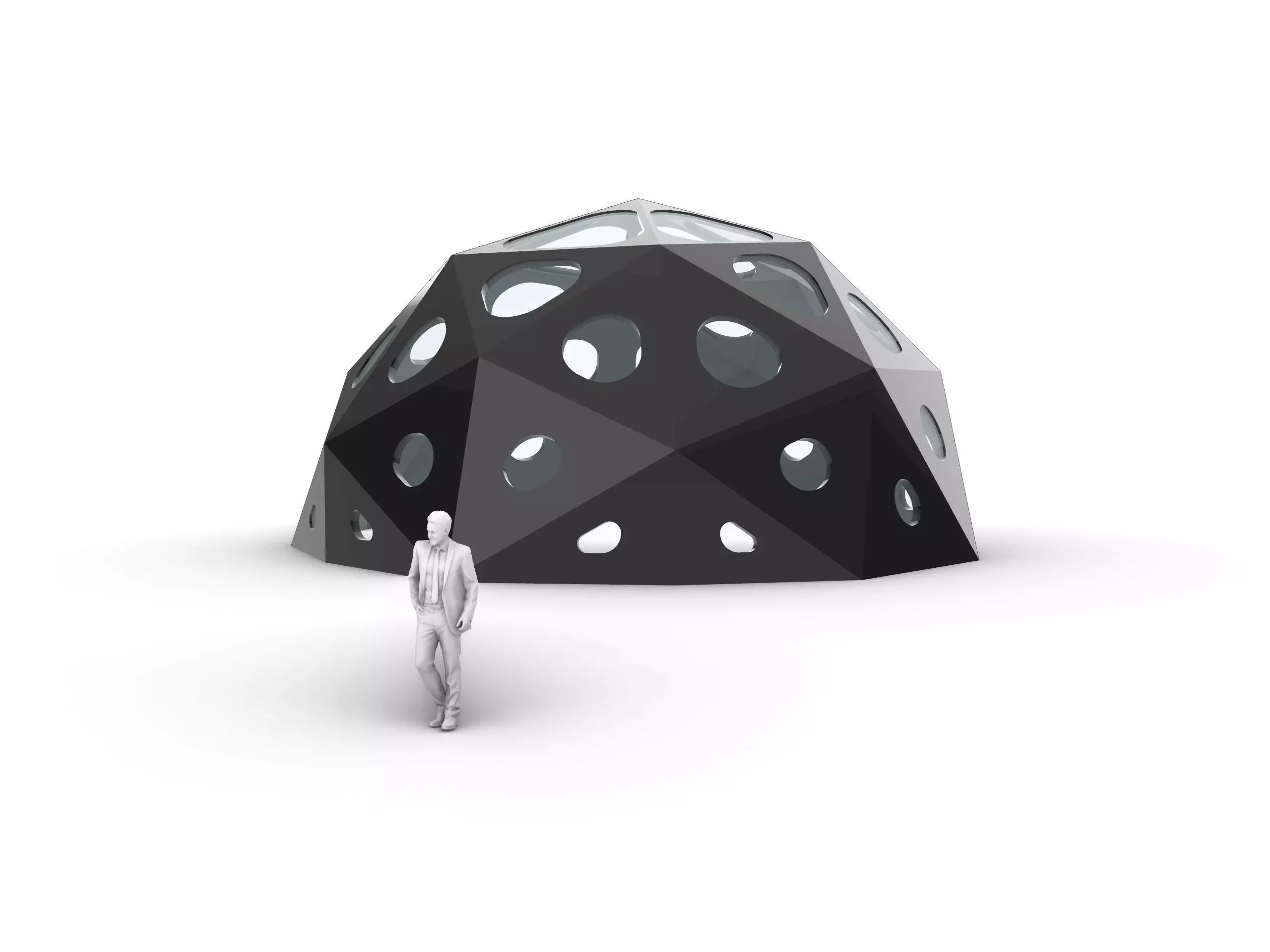 Geodesic Dome with Dynamic Perforations 3D model_0