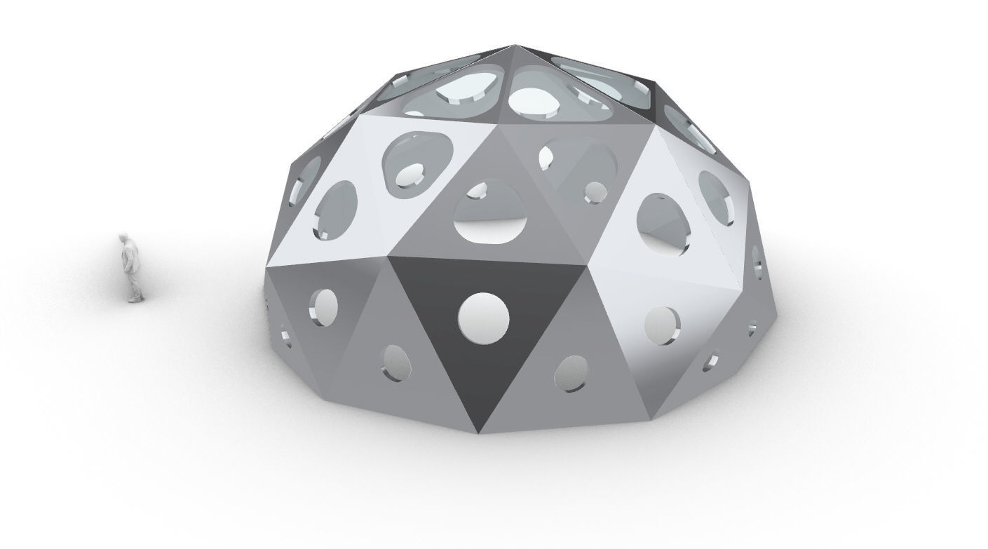 Geodesic Dome with Dynamic Perforations 3D model_18